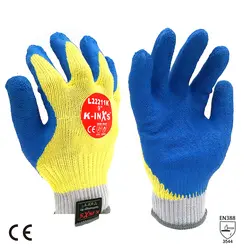 SAFETY-INXS 10 Размер латексное покрытие анти-порез, уровень 5 порезостойкие защитные перчатки для безопасной работы