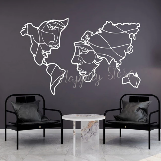 Wall Stickers Adesivi Murali Mappa Mondo Adesivo Murale da Parete