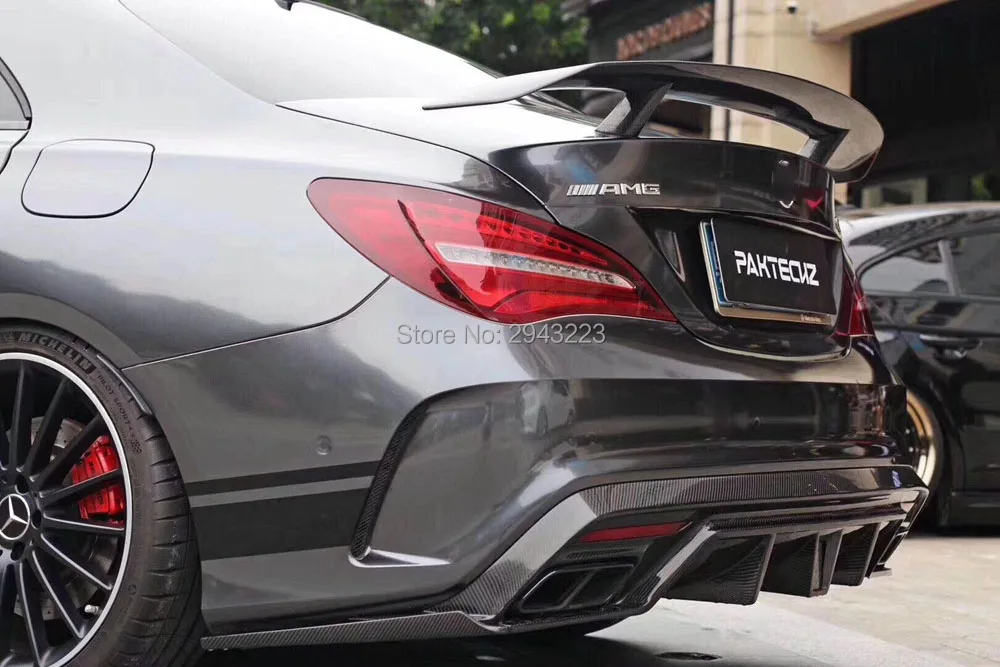 Универсальный Стиль для Mercedes-Benz CLA CLA45 C117 W117 2013UP AMG GT стиль задний спойлер из углеродного волокна крыло крышка багажника автомобиля Стайлинг