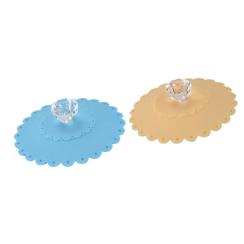 11cm Silicone Cup Lids Creative Diamond Mug Covers Anti-Dust Reusable Drink Cup Covers Soup Cup Lids For Home Shop(Random Style
