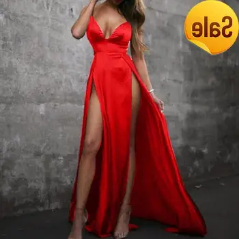 

sexy Maxi gown women all Split night dress dinner dress sleeveless women July