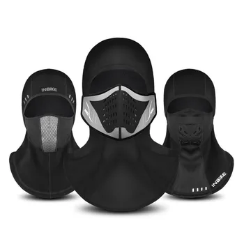 

Breathable Fleece Full Face Scarf Filter Mask with Filter Layer Neck Cap Cycling Dustproof Black Breathable Face Mask Ski Neck
