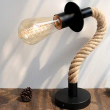 Applique murale en corde de chanvre E27, nouveauté, lampe de Table en bois, Style nordique, décoration murale rotative à 360 °, éclairage de couloir à la mode