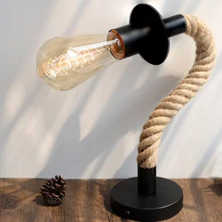 Applique murale en corde de chanvre E27, nouveauté, lampe de Table en bois, Style nordique, décoration murale rotative à 360 °, éclairage de couloir à la mode 