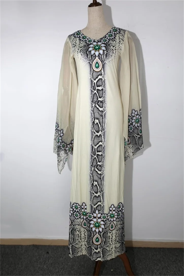 Модные BAIBAZIN африканские платья для женщин Дашики элегантное платье с рюшами emvroidery платье Африка кружева с длинным рукавом платье - Цвет: Бежевый
