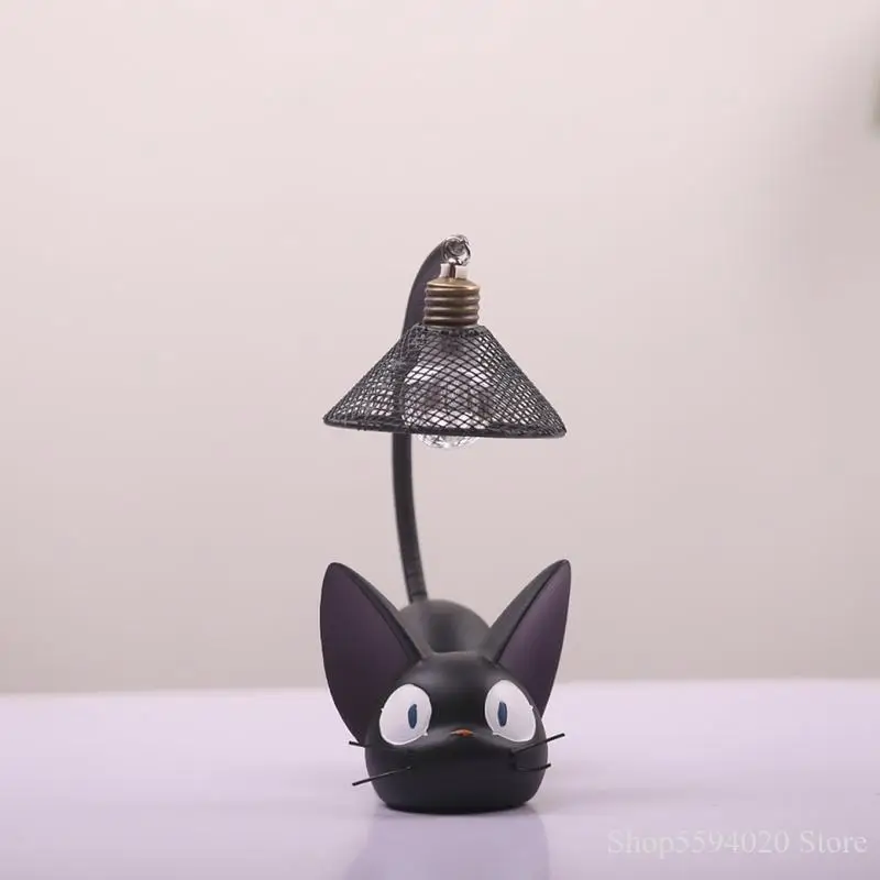 Lampe nocturne en résine de chat en Miniature, modèle LED, design créatif, luminaire décoratif d'intérieur, idéal pour une Table ou une chambre d'enfant ► Photo 2/6