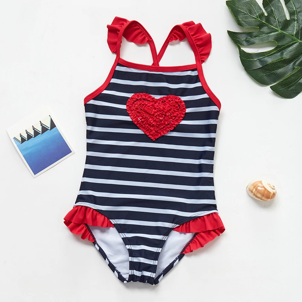 Полосатый купальник на одно плечо для девочек новинка 2020 купальные костюмы