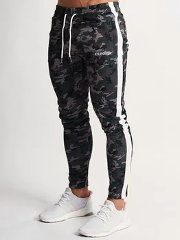 

Fall and Winter Men's Leisure Fashion Gymnasium Fitness Pants Jogging Men Stitching Twisted Navy Sports Camouflage Pants