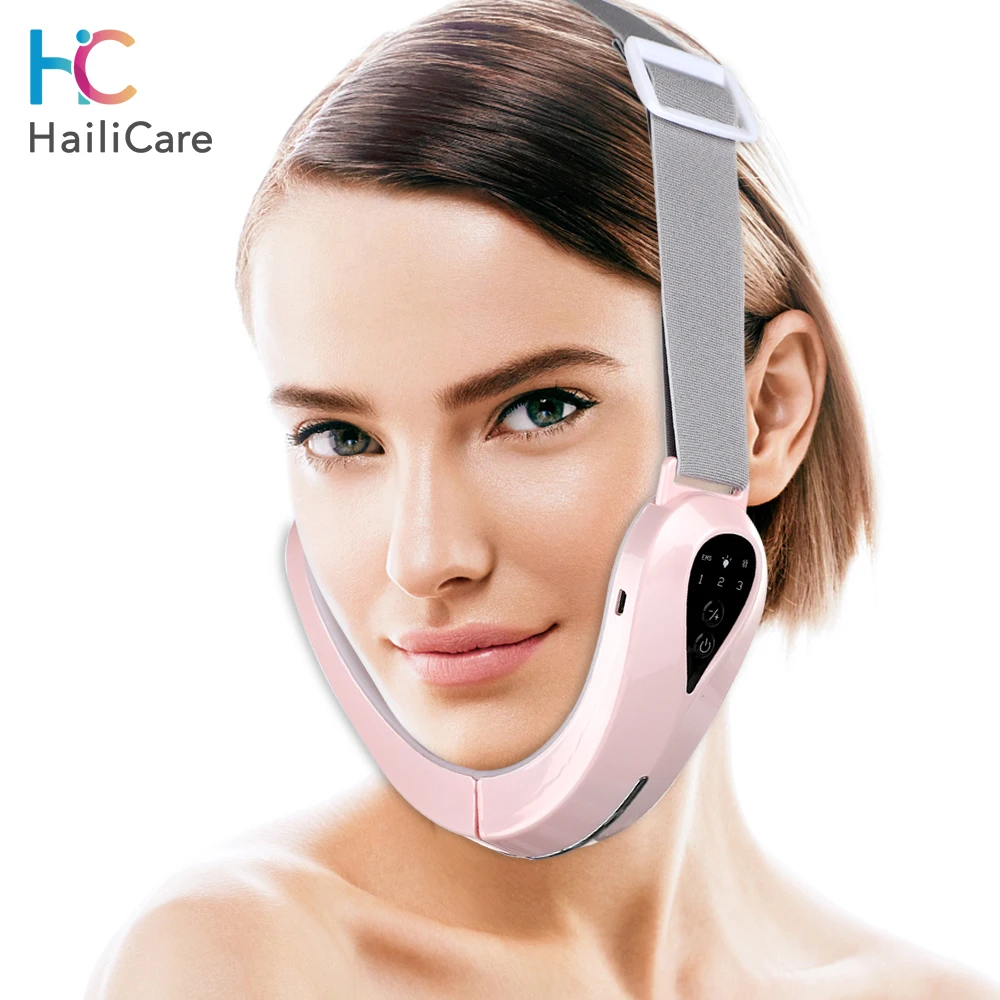 Facial Massager V-Line Lift Up Belt Chin Machine Red Light Blue LED Face Slimming Vibration Liftin | Красота и здоровье