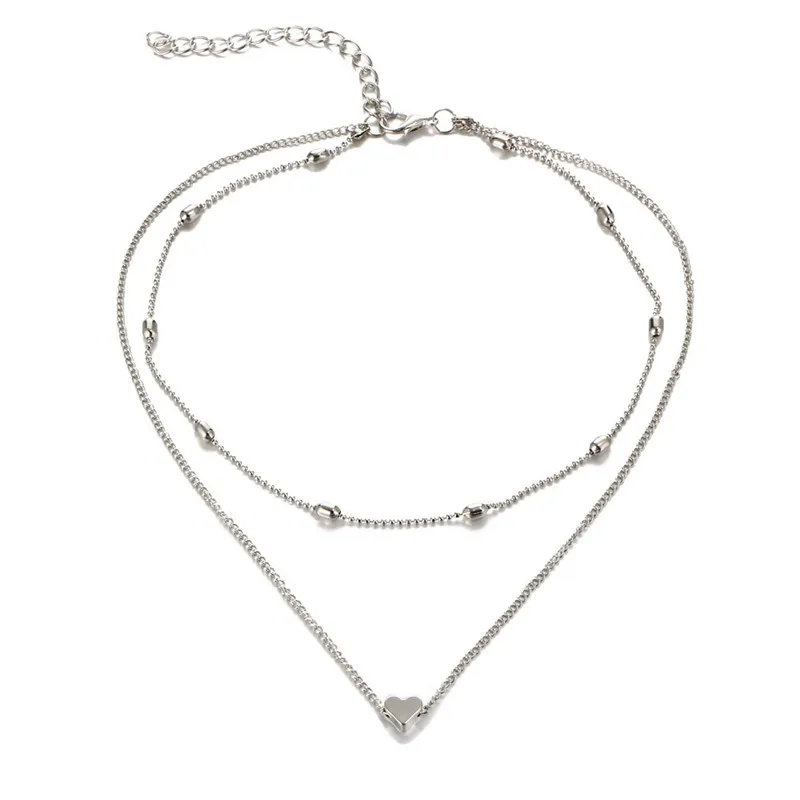 Exquisite Heart Multi-Layered Necklace-4