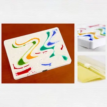 

Wavy Imitation Ceramic Palettes Square Watercolor Easy To Clean Palettes Tray For Artist Watercolor Gouache Painting Coloring
