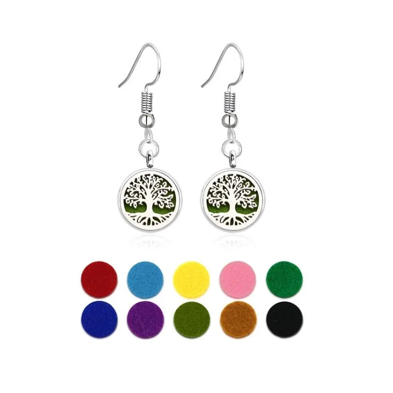 Drop Earrings Stainless Steel 12MM Diffuser Locket Aromatherapy Essential Oil Perfume Pendants Dangle Earrings Jewelry 3
