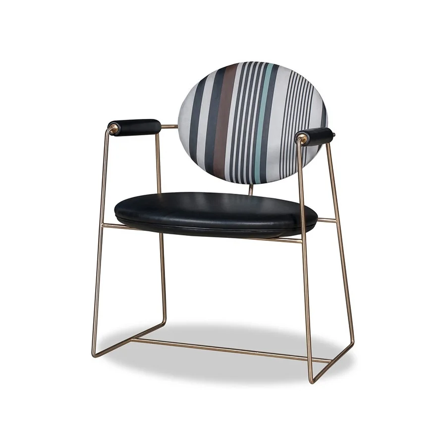 Испания дизайнерские для ужина стул с подлокотниками/металлические ножки