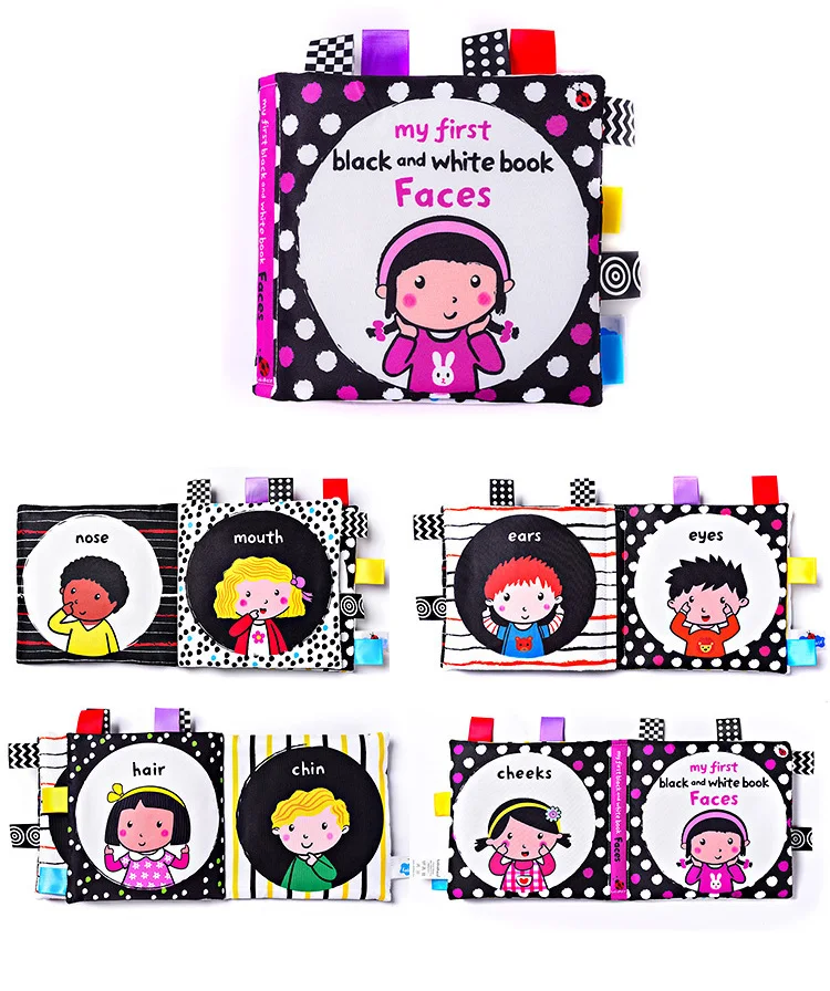 Preto e Branco Brinquedo do Bebê Crianças Bebê Infantil Pano Livro Animais 0-12 Meses Aprendizagem Precoce Brinquedos Educativos Presente 9 Computers & Electronics