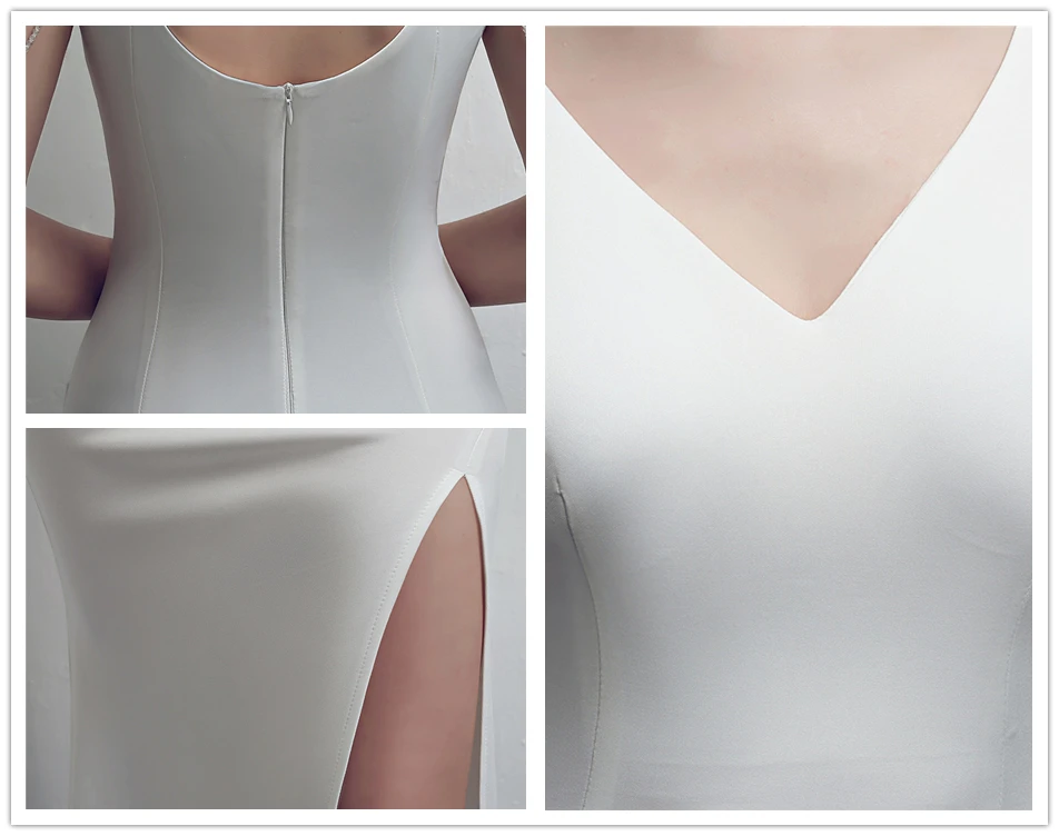 Вечернее платье для выпускного вечера, вечерние платья с высоким разрезом, DX322 размера плюс, сексуальное вечернее платье с v-образным вырезом без рукавов