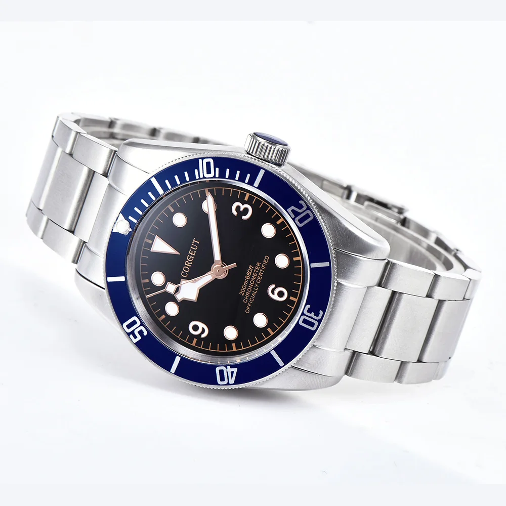 

corgeut luxury top brand Men Watch Waterproof Automatic Mechanical Wristwatch full steel sapphire crystal business Male Clock8