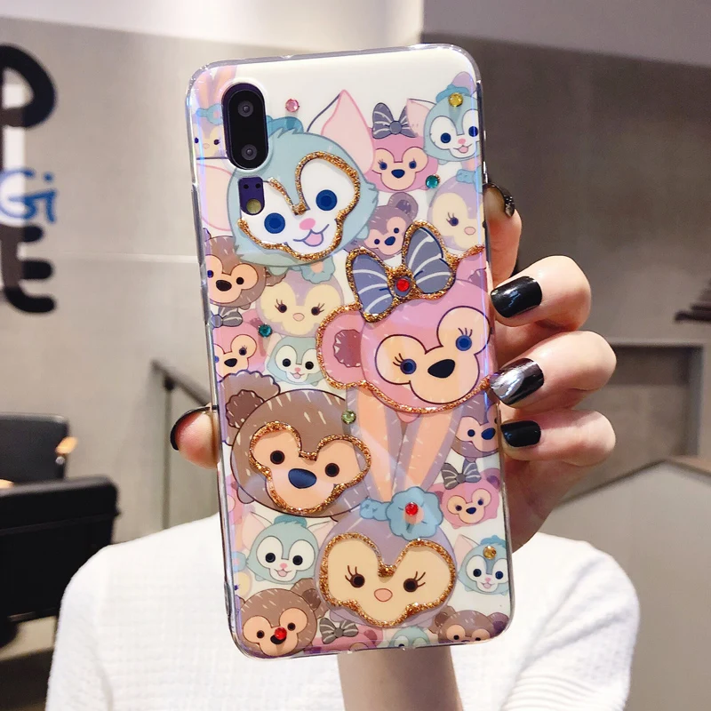 Для huawei P30 pro bling Медведь Даффи игрушка мягкий чехол и закаленное стекло экран пленка для huawei P20 mate20 pro блестящий чехол+ flim