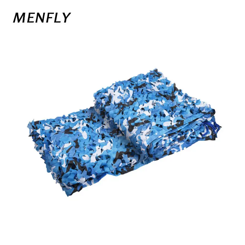 

MENFLY 1.5M with Gridlines Marine Camping Awning Blue Beach Camping Decorative Shade Net Yacht Fishing Boat SunShelter Netting