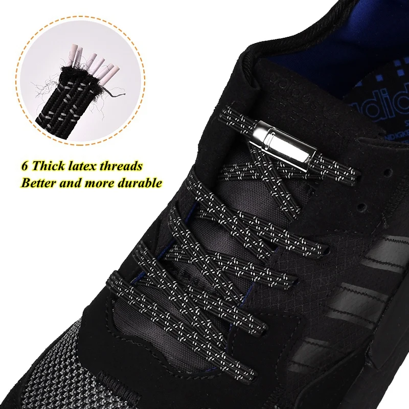Новые эластичные Светоотражающие магнитные шнурки с быстрой фиксацией без завязок шнурки для обуви для взрослых и детей спортивные туфли со шнурками шнурки для бега