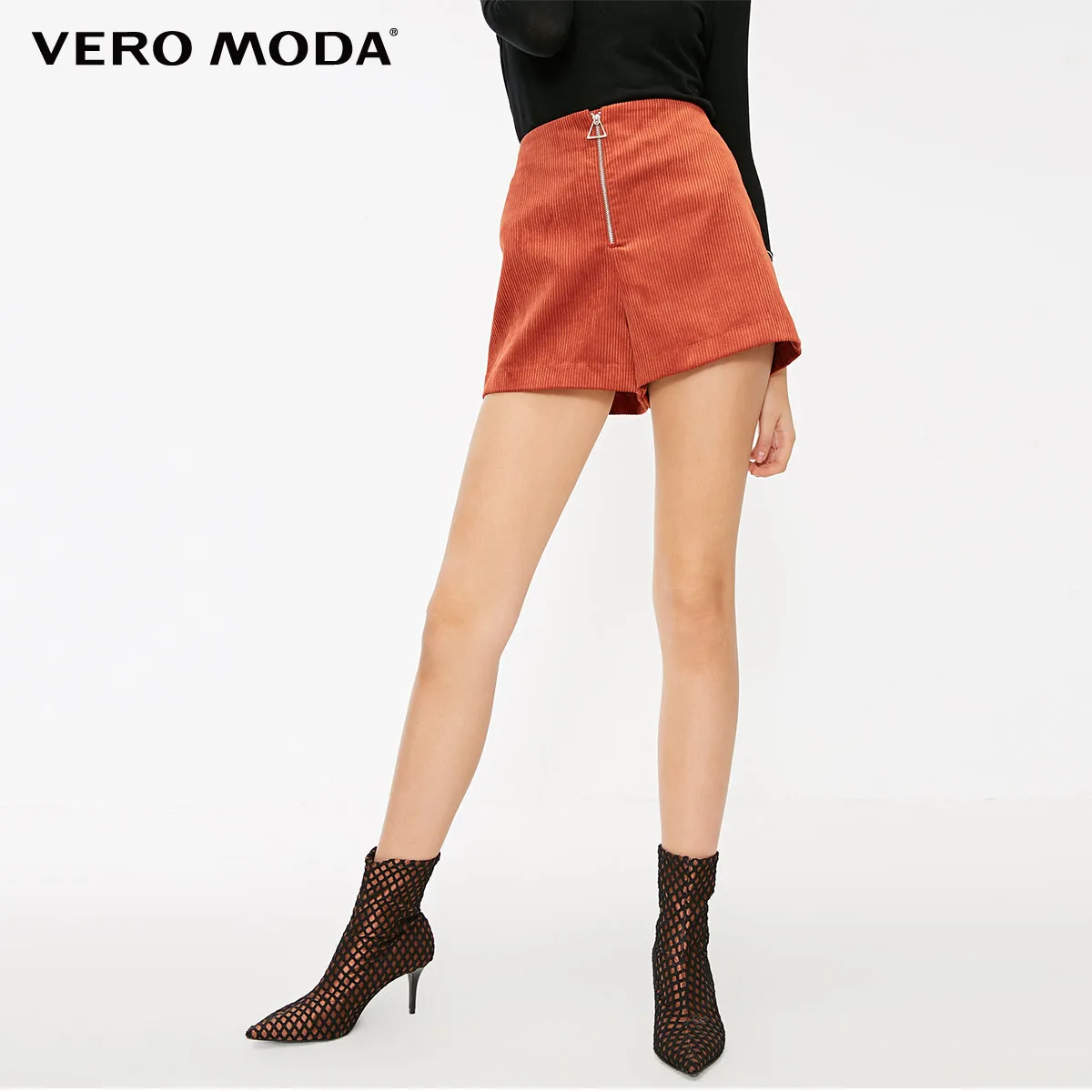 Vero Moda новые осенние вельветовые декоративные на молнии с высокой посадкой узкие шорты | 318315516 - Цвет: Rich copper