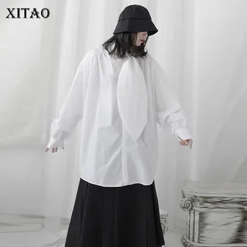 

XITAO Plus Size Patchwork Bow Blouse Personality Women Clothes 2020 Summer New Fashion Vintage Match All Shirt Top ZP1135