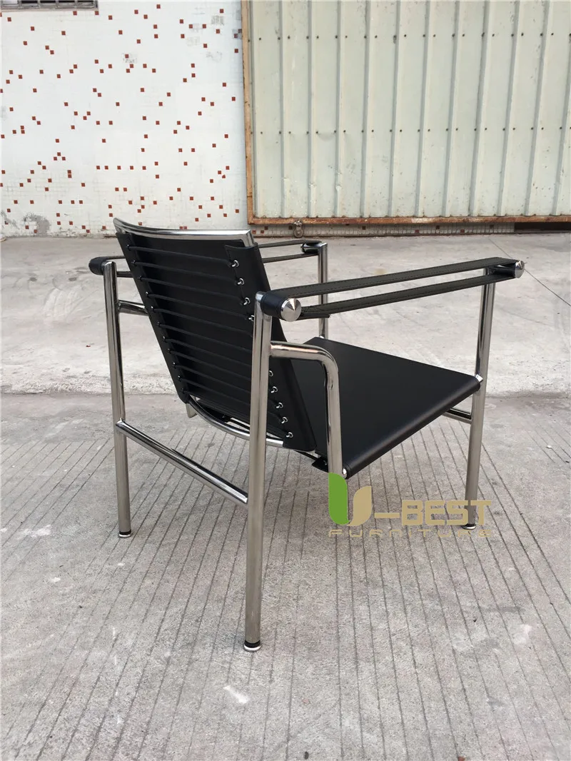 U-BEST уникальный дизайн Le Corbusier наклонение искусственная кожа Нержавеющая сталь подлокотник basculant LC1 кресло