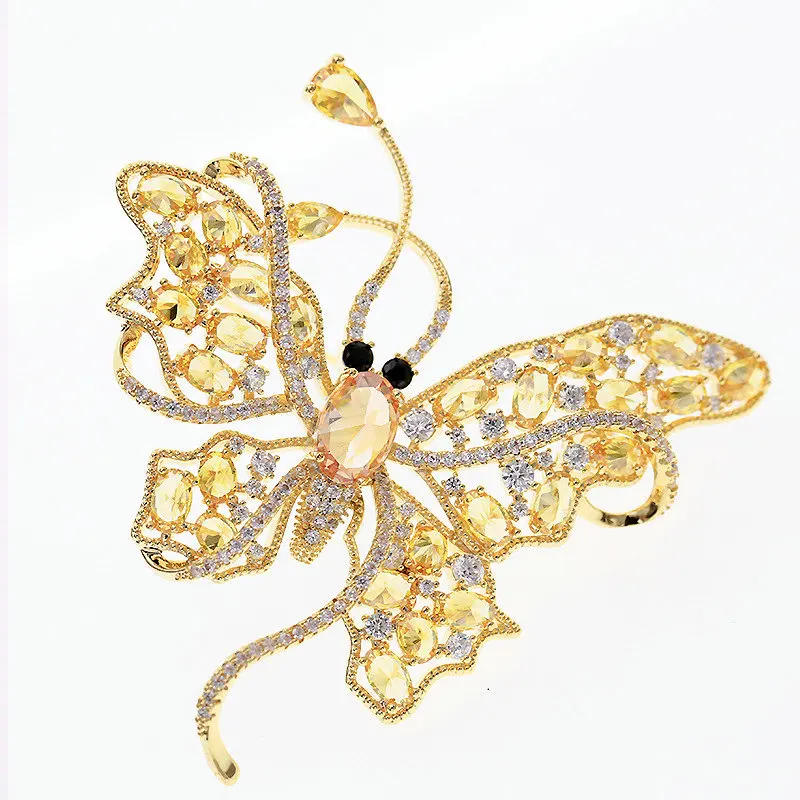 SINZRY Новая мода броши кубический цирконий корейский Стильный бабочка элегантный костюм брошь булавка