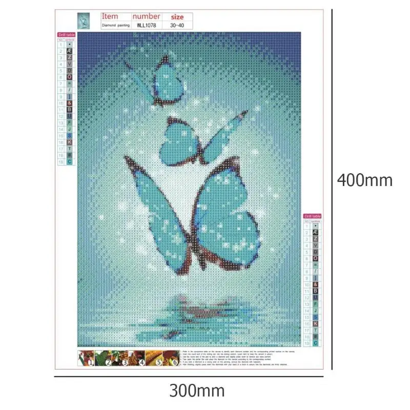 5D DIY Алмазная картина с полным сверлом Кубик Рубика Алмазная картина ангел-хранитель бабочка вышивка крестиком рукоделие ремесло мозаика 40*30 см - Цвет: J
