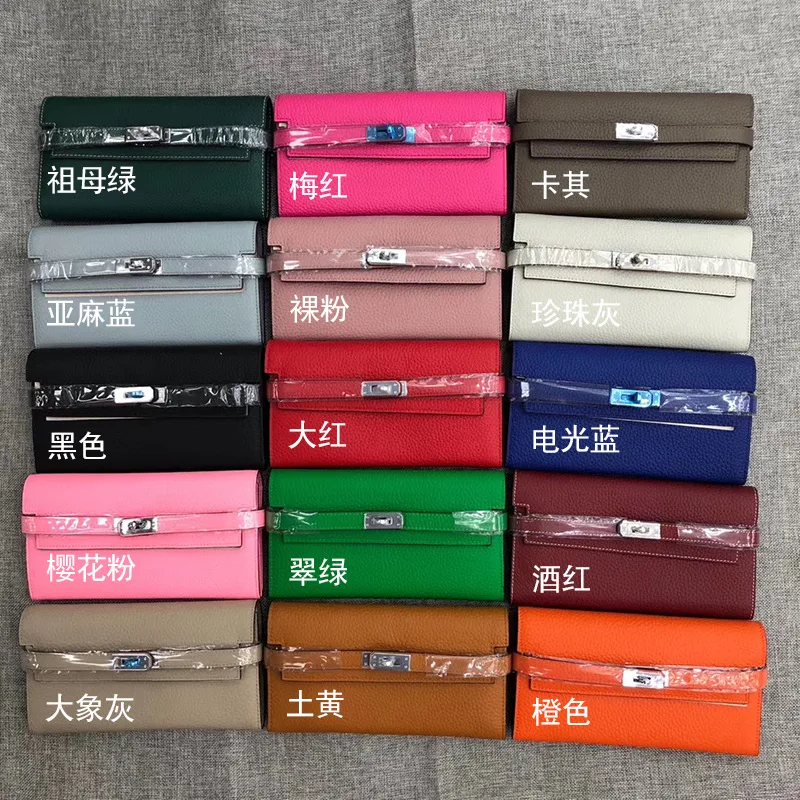 Женский Длинный кошелек из натуральной кожи дизайнерский Дамский бумажник