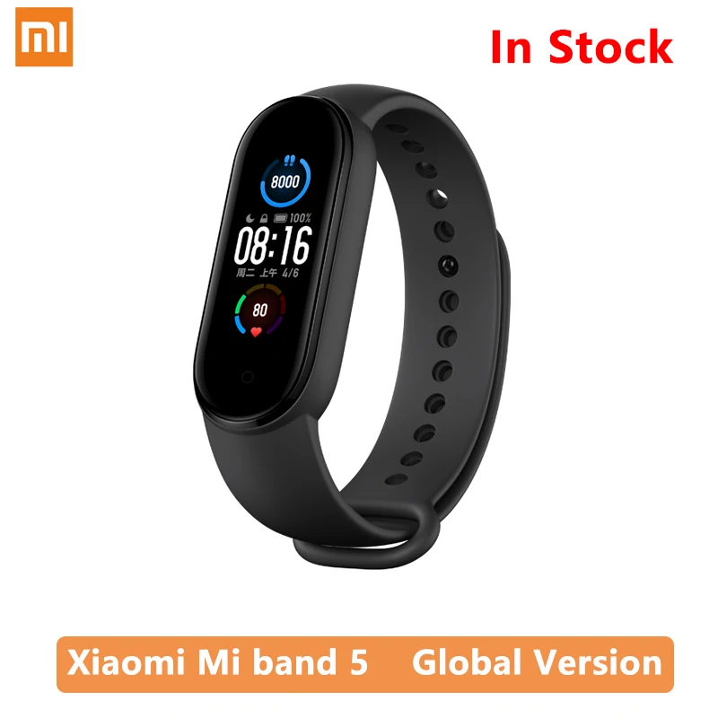 Оригинальный Смарт-браслет Xiaomi Mi Band 5 4 дюйма Bluetooth 0 Водонепроницаемый