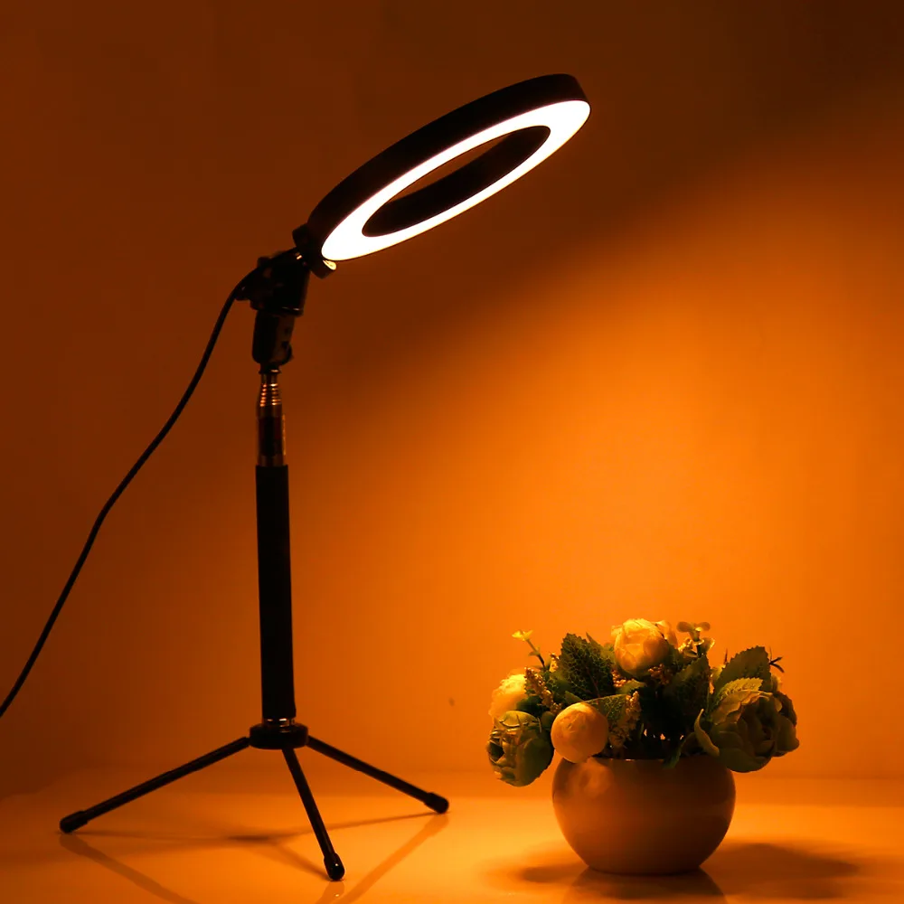 Затемняемый Светодиодный светильник для студийной камеры с кольцом для фото телефона видео свет лампа с штативами селфи палка кольцо стол заполняющий свет для Canon