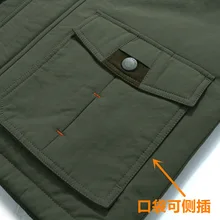 Плюс бархатный жилет мужской мульти-карманы с капюшоном стоячий воротник без рукавов хлопковое пальто европейские и американские улицы с хлопковой подкладкой