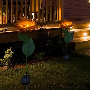 

Solar Power LED Simulation Sunflower Light Excellent ABS Jumbo and Stainless Steel Waterproof Garden Lawn Landscape Lamp