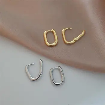 Minimalist O Shaped Stud Earrings Charm Women  Vintage Geometric Ellipse Handmade Earrings Party Accessories Jewelry Gift