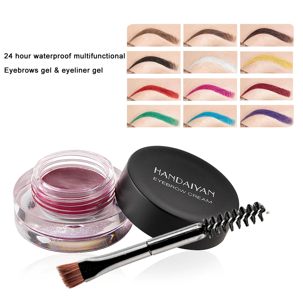 

High Pigment Eyebrow Cream OEM Makeup Cosmetics Private Label Eyebrow With Eyebrow Brush