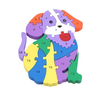 

Pekingese Shape Wooden Puzzle Toys Classic Cartoon Animal Puzzle Baby Gift Wood Educational Puzzle Toys For Children