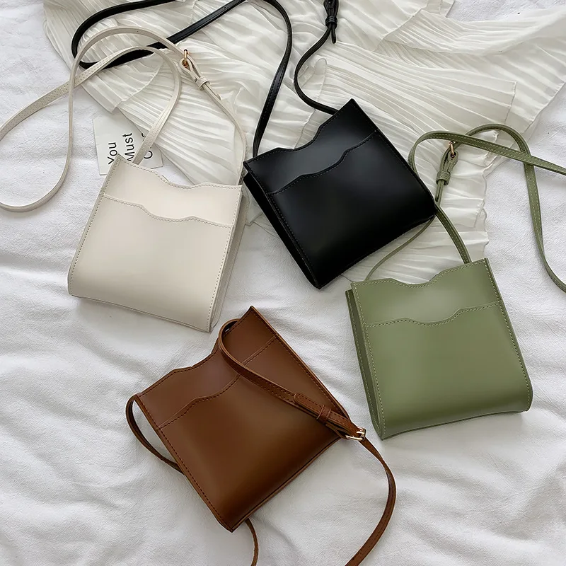 

Bag Women's 2020 New Style Fashion Korean-style Simple Solid Color Versatile Students Pu Bag Casual Crossbody Bag Small Bag