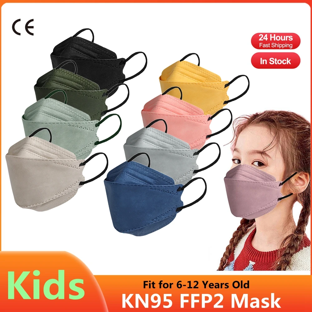 Fit 6-12 Old Morandi Kids Mask FFP2 Children FPP2 Masks Approved KN95 Face Maske Mascarilla Infantil 4Ply FFP2Mask Kid | Безопасность и
