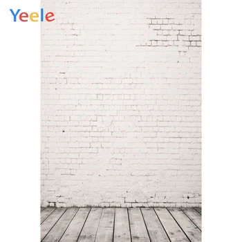 

White Brick Wall Wood Board Plank Texture Floor Backdrop Baby Portrait Pet Show Vinyl Photography Background For Photo Studio