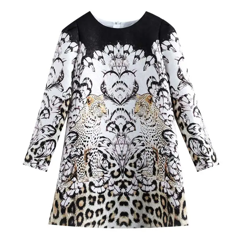 AW226 Детское платье; сезон осень-зима Коллекция года; Изысканная Дизайнерская одежда для От 3 до 14 лет новое модное Стильное детское платье с длинными рукавами и рисунком животных - Цвет: AW226