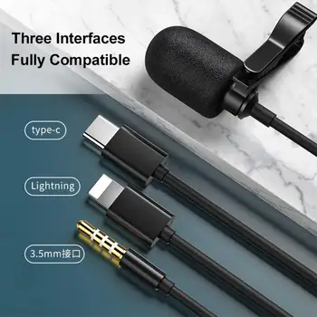 

Type-C 3.5mm audio port microphone for Android smartphone Apple audio port mic for iphone 11 Clip-on Recording Microphone