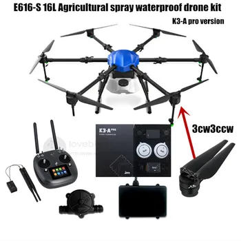 

EFT E616S 16L Agriculture waterproof spraying drone kit unassembled 6 aixs hexacopter frame JIYI K3-A pro / K++ DK32 / VD32 X8
