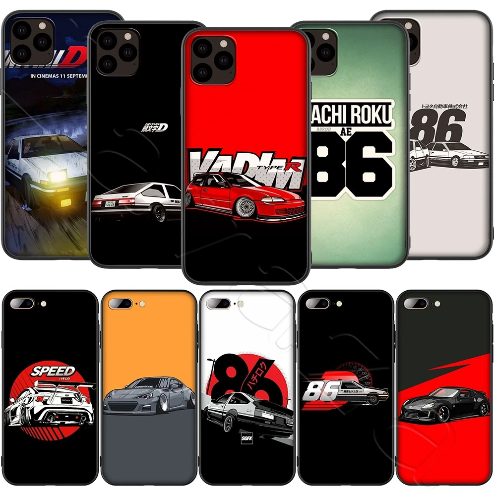 Силиконовый мягкий чехол Lavaza initial d AE86 для iPhone 12 Mini 11 Pro XS Max XR X 8 7 6 S Plus 5 5S SE |