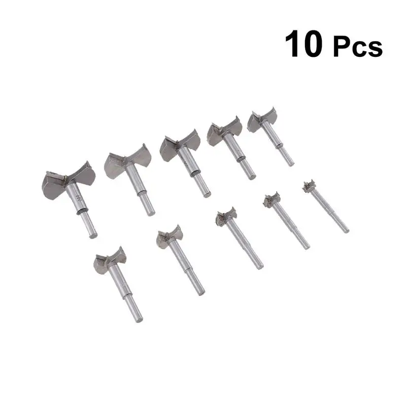 

WINOMO 10pcs/Set Professional Auger Drill Bit Set Wood Cutter Hex Wrench Home Woodworking Hole Saw For Power Tools