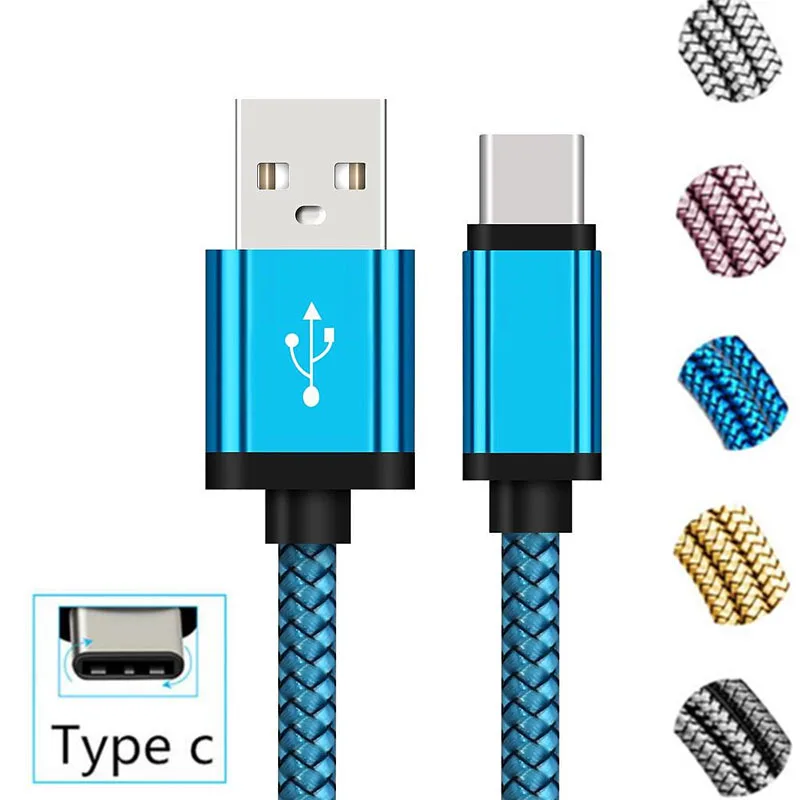 Type-C-Charger-1m-2m-Long-USB-qucik-charger-Wire-USB-C-For-Huawei-P20-Lite