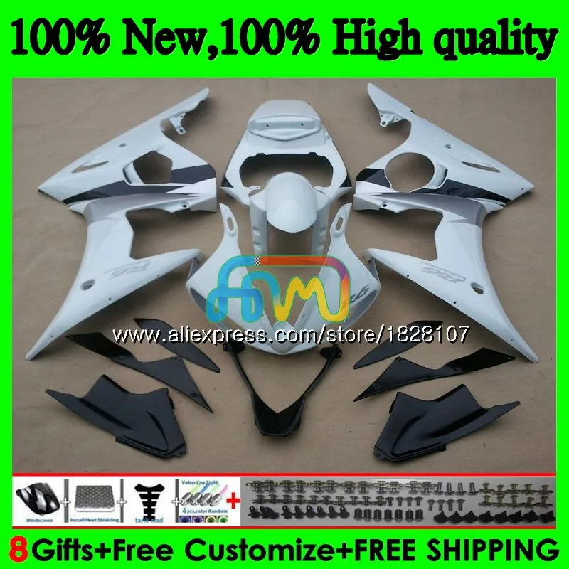 Средства ухода за кожей для YAMAHA YZF R6 S R6S 06-09 YZFR6S 06 глянец Белый 07 08 09 52BS. 68 YZF600 YZF-600 YZF-R6S 2006 2007 2008 2009 обтекатели