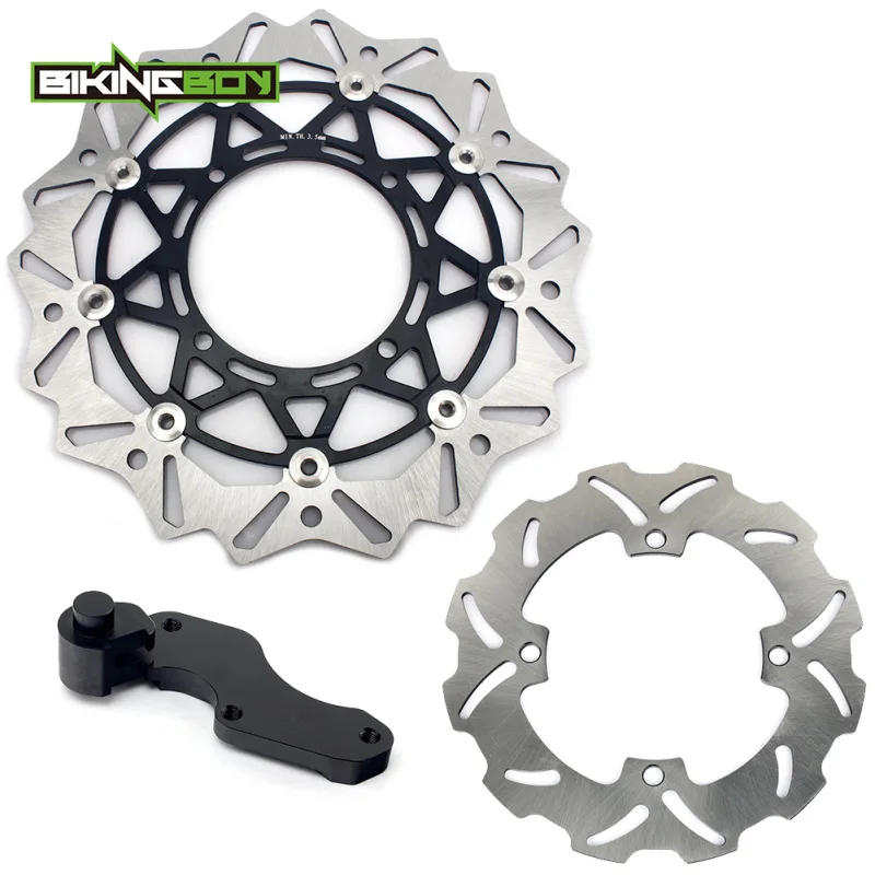 Black Black BIKINGBOY для Suzuki RM-Z 250 04-18 РМЗ 450 05-17 16 15 14 13 12 11 10 09 08 спереди и сзади тормозные диски роторы кронштейн 320 мм - Цвет: Black Black