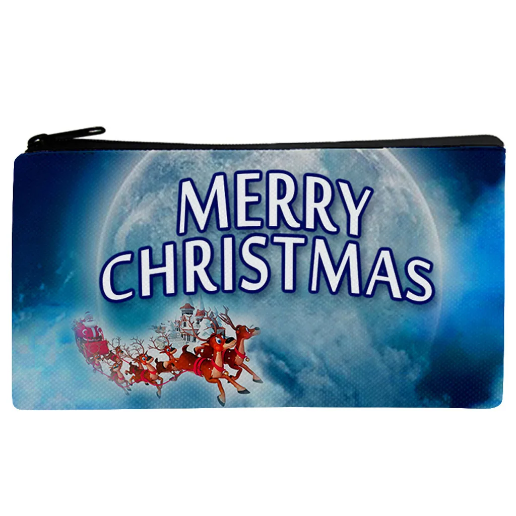 Christmas Students Fashion Leisure Pencil Case Storage Makeup Bags Coin Purse porte monnaie femme женский кошелек бумажник