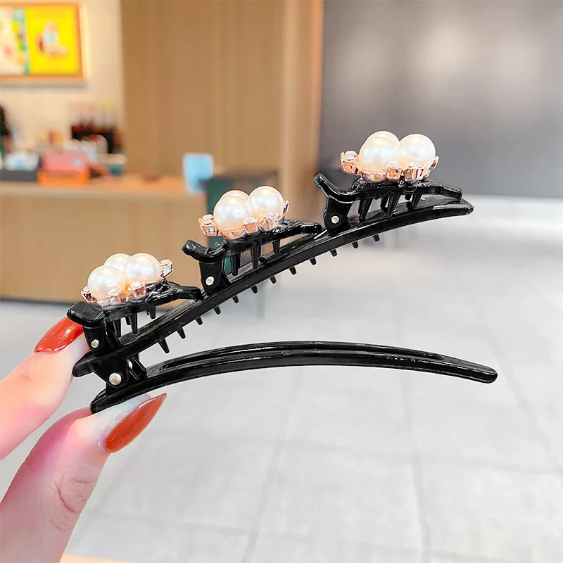 New Women Elegant Flower Pearls Braid Hairpins Sweet Hair Decorate Clips Bangs Hold Barrettes Headband Fashion Hair Accessories small hair clips