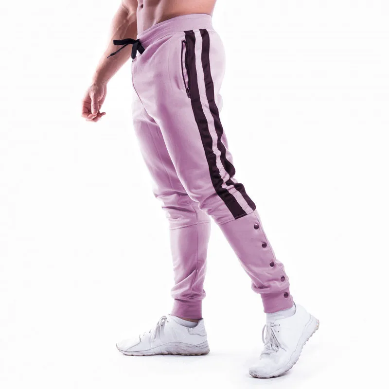 C3 new European and American casual sports pants men's cotton slim running pants muscle brothers fitness button pants - Цвет: C3